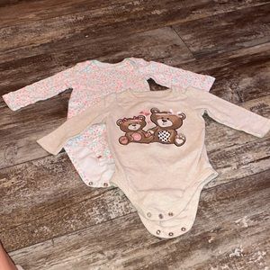 two set of long sleeve girl onesies